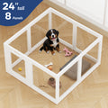 Clear Acrylic Dog Playpen Indoor, Premium Pet Play Pen for Puppies, Cats & Rabbits, Heavy Duty Foldable Dog Fence Crate Kennel